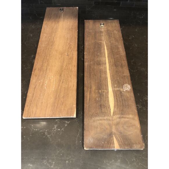 Vintage African Set Girl & Boy Folk Art Scroll Cut Hand Carved Wood Plaque RARE - Picture 5 of 5